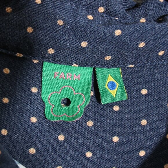 Farm Rio Floral Long Sleeve Shirt Blouse Button Up Floral Polka Dot Sz G / Large - Picture 13 of 15